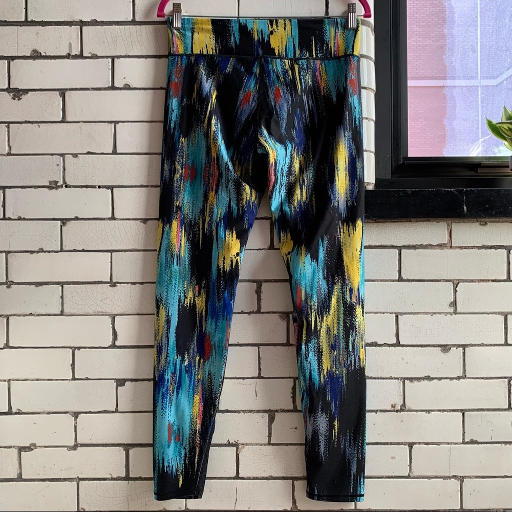 CAELUM Leggings Multicolor Yellow Black Pink Blue Large
